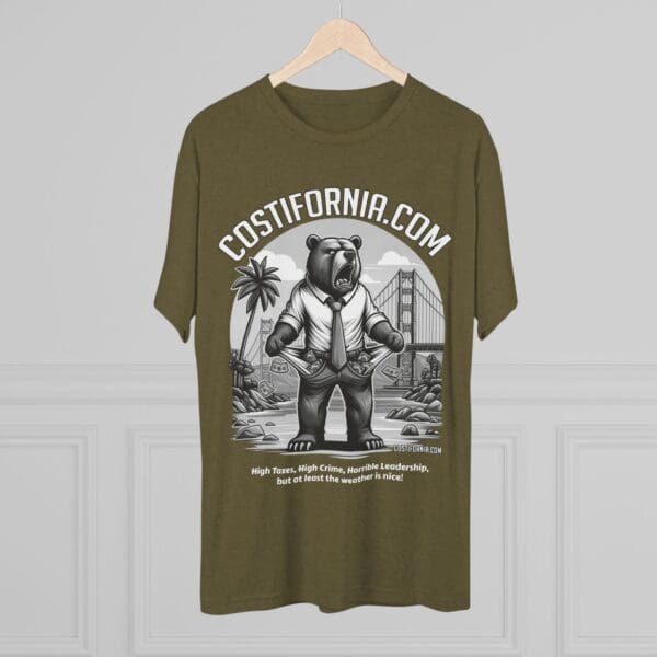 Tri-Blend Tee Expensive Living Costs in California Design - Image 16