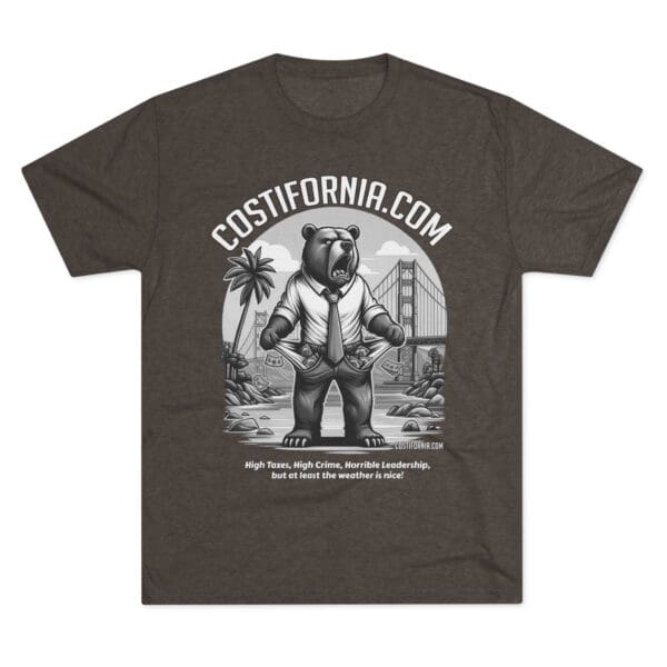 Tri-Blend Tee Expensive Living Costs in California Design - Image 9