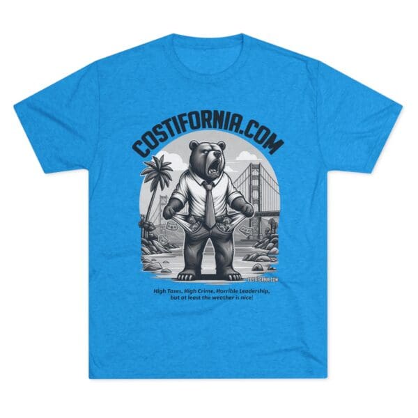 Tri-Blend Tee Expensive Living Costs in California Design - Image 21