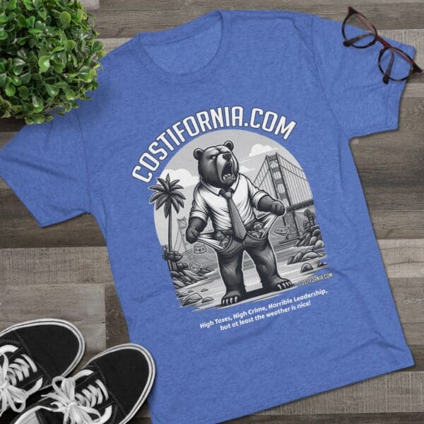 Tri-Blend Tee Expensive Living Costs in California Design - Image 27