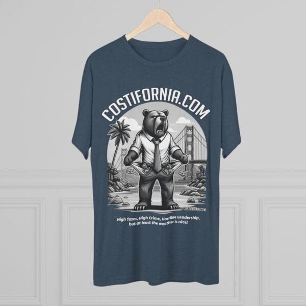 Tri-Blend Tee Expensive Living Costs in California Design - Image 32