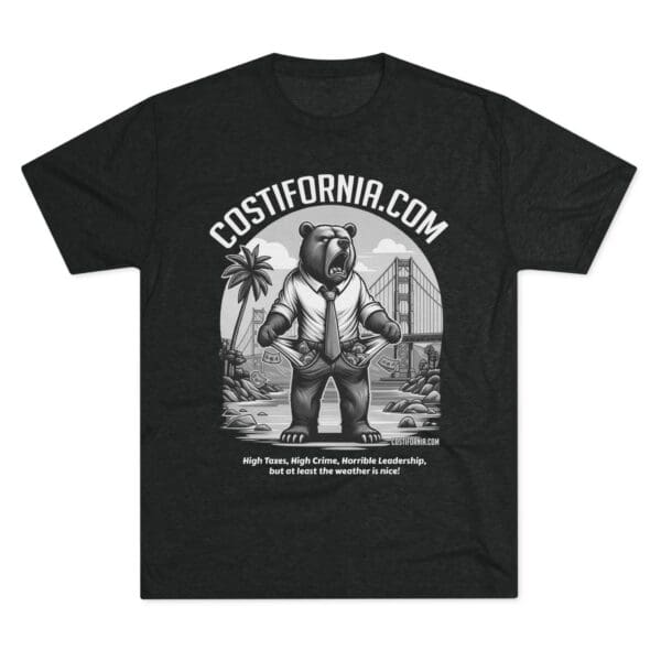 Tri-Blend Tee Expensive Living Costs in California Design - Image 5