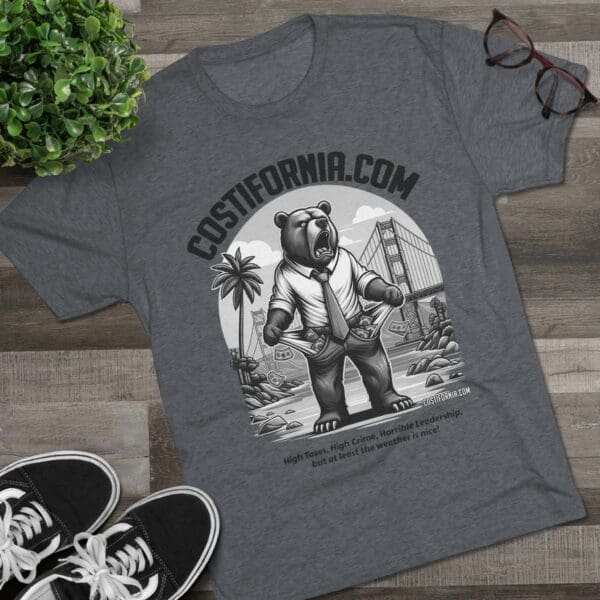 Tri-Blend Tee Expensive Living Costs in California Design - Image 39