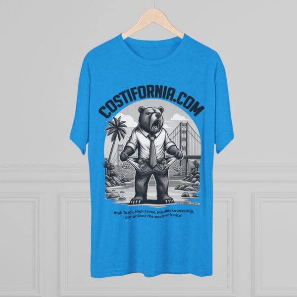 Tri-Blend Tee Expensive Living Costs in California Design - Image 24