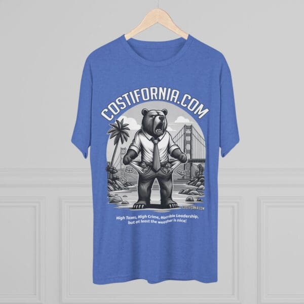 Tri-Blend Tee Expensive Living Costs in California Design - Image 28