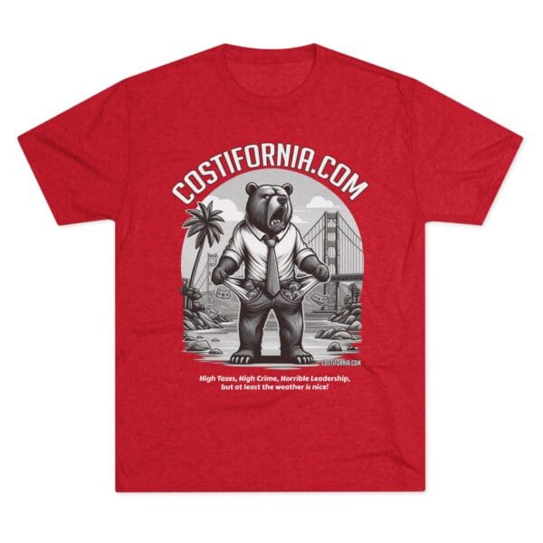 Tri-Blend Tee Expensive Living Costs in California Design - Image 41