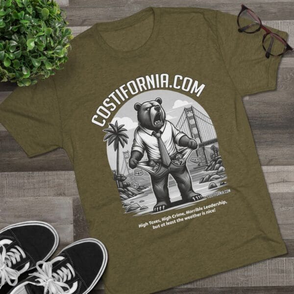 Tri-Blend Tee Expensive Living Costs in California Design - Image 15
