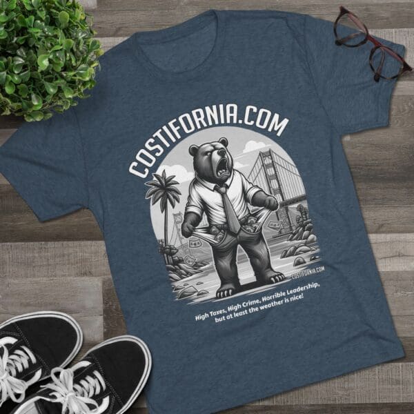 Tri-Blend Tee Expensive Living Costs in California Design - Image 31