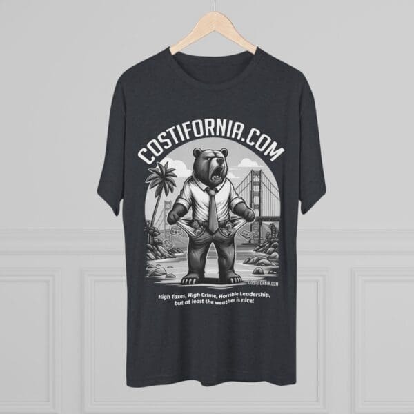 Tri-Blend Tee Expensive Living Costs in California Design - Image 36