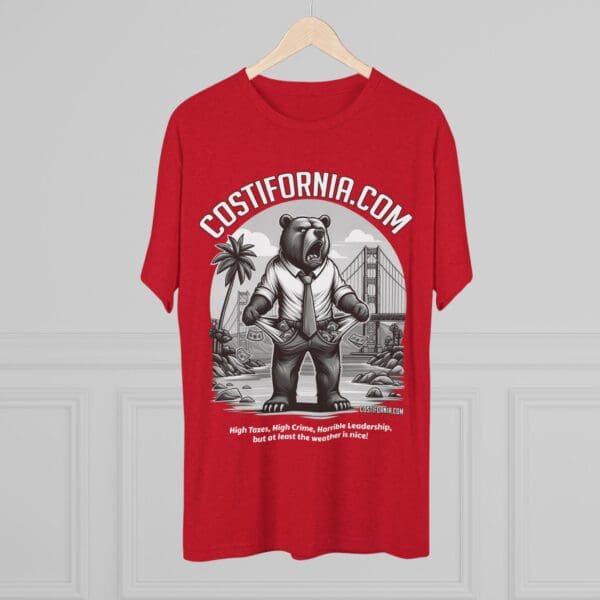 Tri-Blend Tee Expensive Living Costs in California Design - Image 44