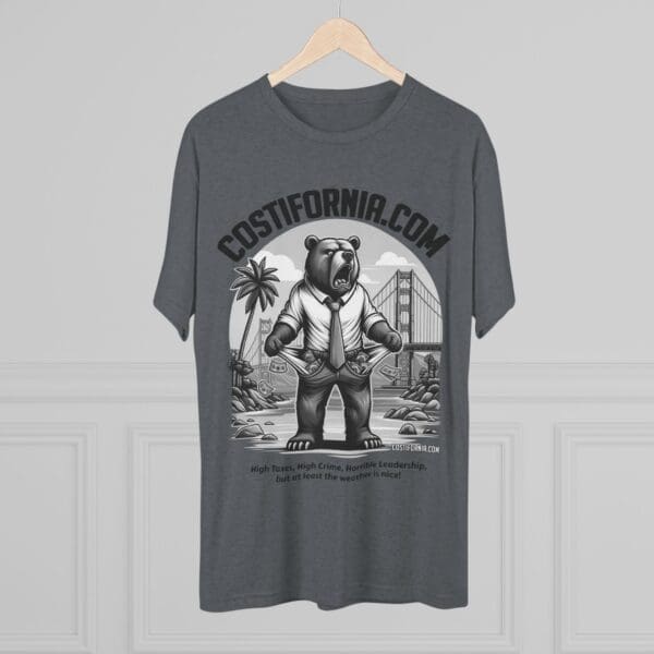 Tri-Blend Tee Expensive Living Costs in California Design - Image 40