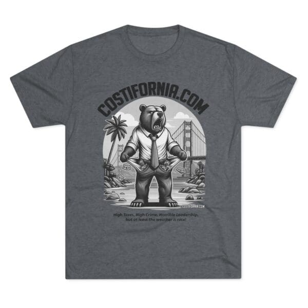 Tri-Blend Tee Expensive Living Costs in California Design - Image 37