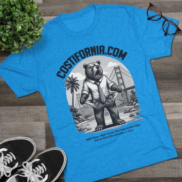 Tri-Blend Tee Expensive Living Costs in California Design - Image 23