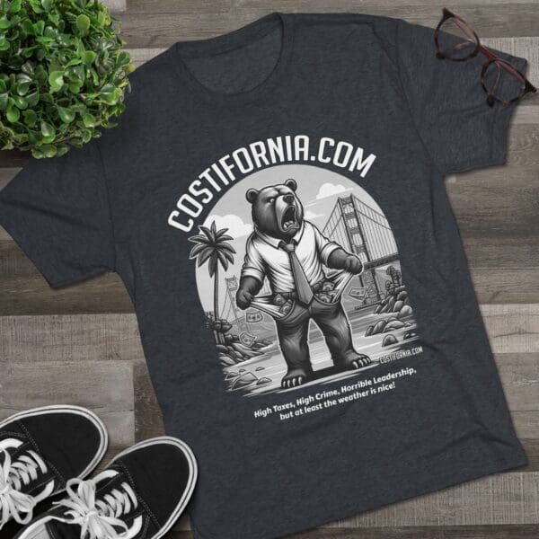 Tri-Blend Tee Expensive Living Costs in California Design - Image 35