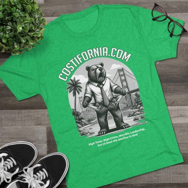 Tri-Blend Tee Expensive Living Costs in California Design - Image 19