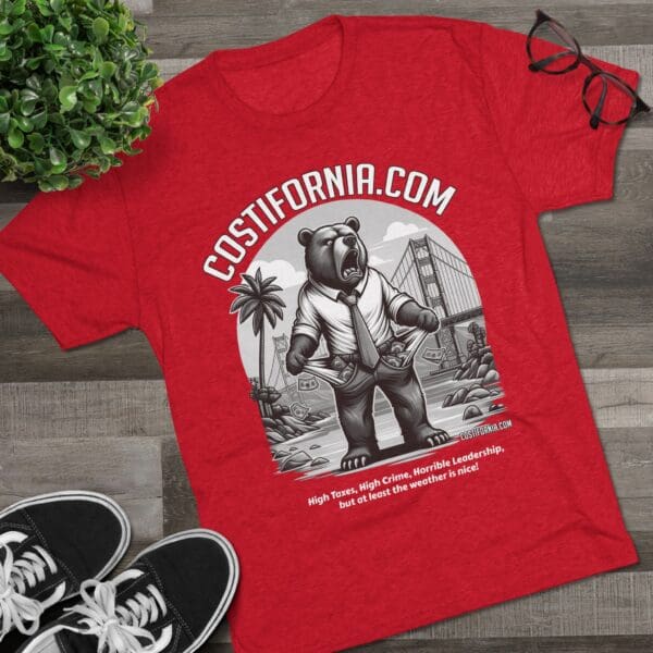 Tri-Blend Tee Expensive Living Costs in California Design - Image 43